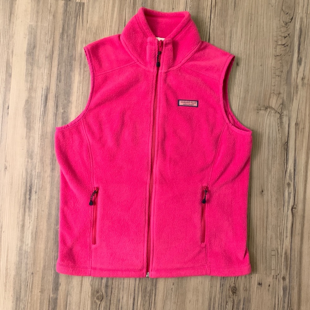 VINEYARD VINES FLEECE VEST HOT PINK SMALL